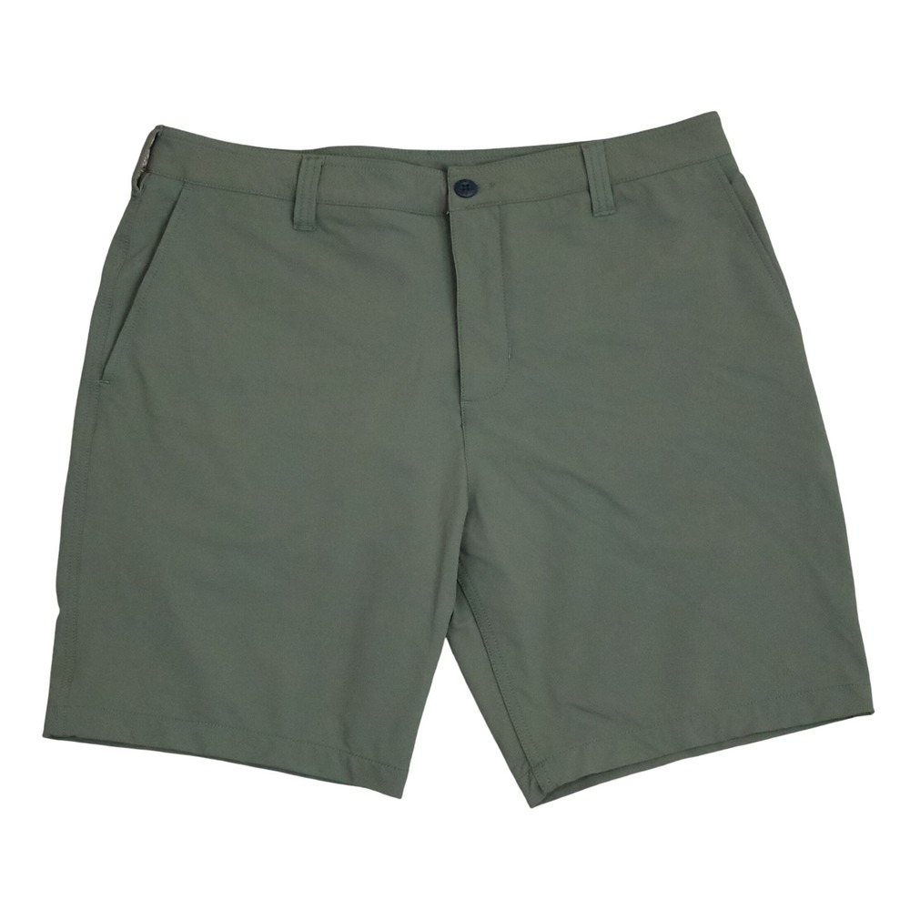 American Giant Commuter Chino Shorts Mens 34 Green Stretch Performance 9" Inseam